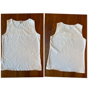 Coldwater Creek white tank top with lace detail